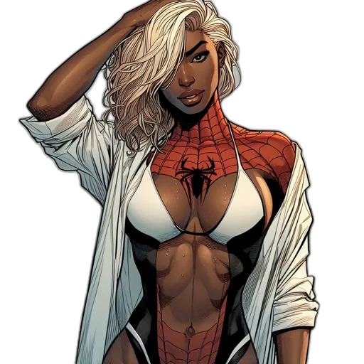 comic book art, concept art, woman, long transparent PNG cut-out