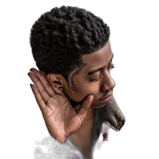 hair, face, jacket, photorealistic transparent PNG cut-out