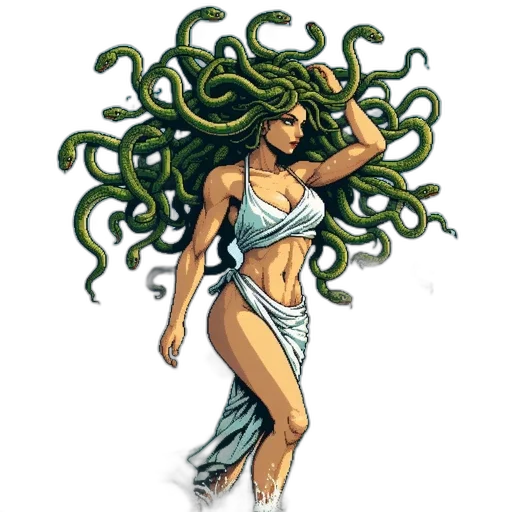 hair, dress, creature, comic book art transparent PNG cut-out