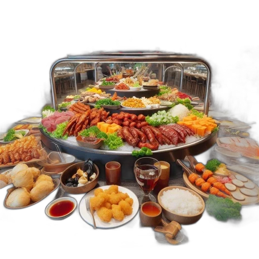 food, elaborate, spread, dominates transparent PNG cut-out
