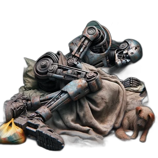 robot, weapon, concept art, 3d render transparent PNG cut-out