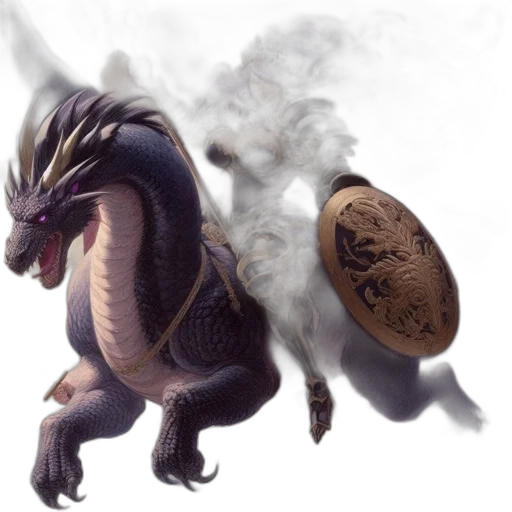 dragon, creature, animal, staff transparent PNG cut-out