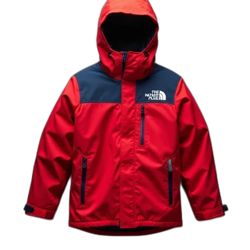 jacket, red, north, face transparent PNG cut-out