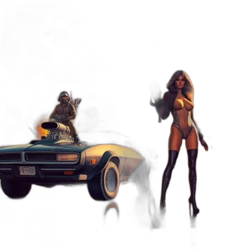 car, concept art, fantasy art, cyberpunk transparent PNG cut-out