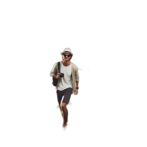 hat, staff, creature, jacket transparent PNG cut-out