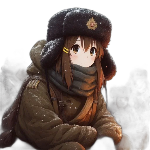 hat, jacket, face, staff transparent PNG cut-out