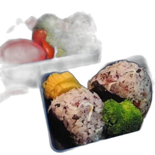 food, 3d render, bento, box transparent PNG cut-out