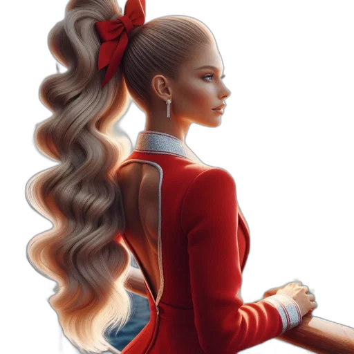 hair, dress, crown, fantasy art transparent PNG cut-out