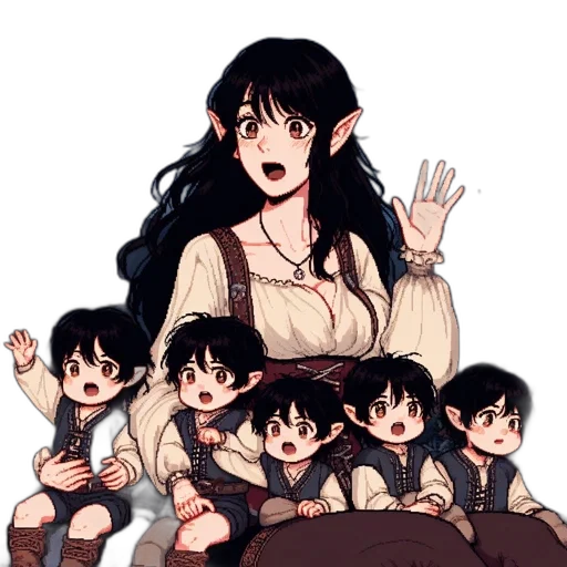 fantasy art, concept art, pixel art, anime transparent PNG cut-out