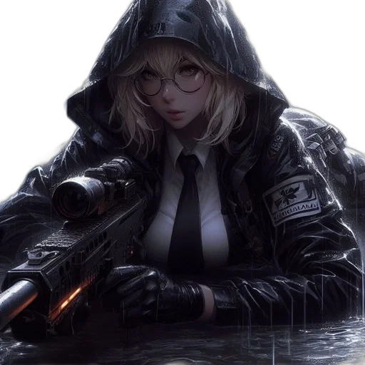 jacket, weapon, umbrella, cyberpunk transparent PNG cut-out