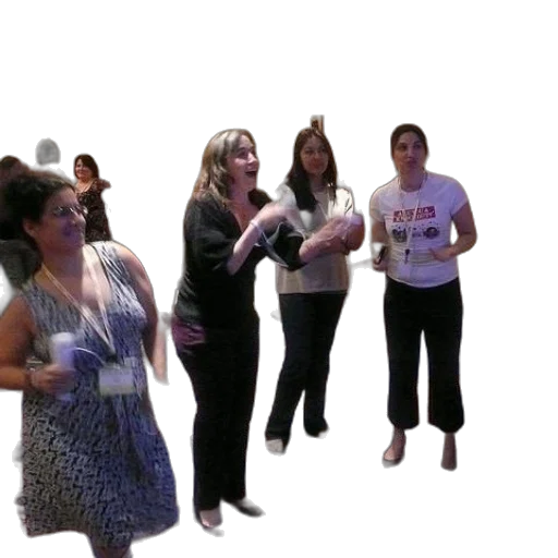 staff, group, women, play transparent PNG cut-out