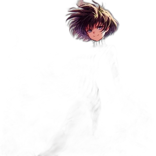 hair, staff, creature, dress transparent PNG cut-out
