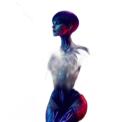 robot, dress, creature, hair transparent PNG cut-out