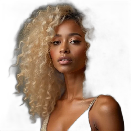 hair, face, jewelry, dress transparent PNG cut-out