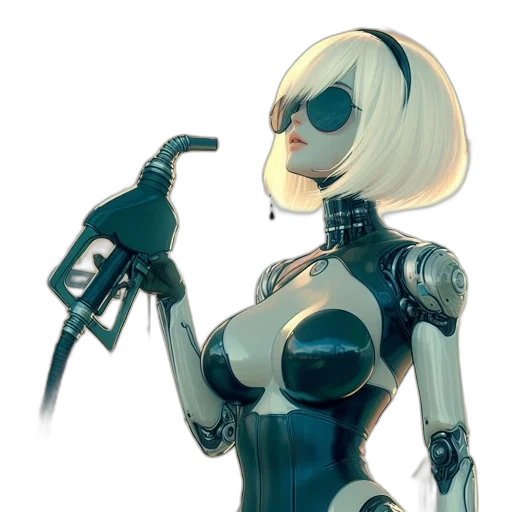 robot, weapon, concept art, cyberpunk transparent PNG cut-out