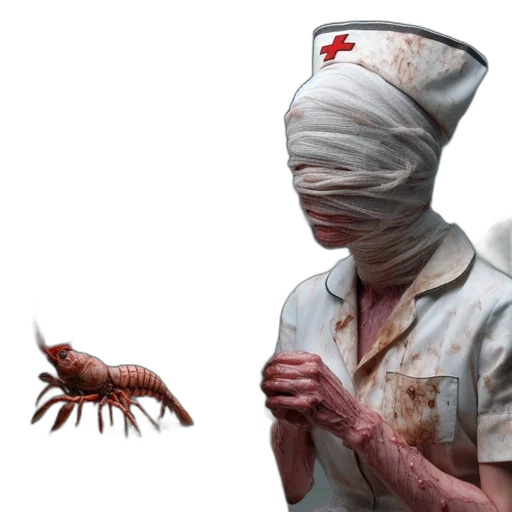 mask, creature, hat, staff transparent PNG cut-out