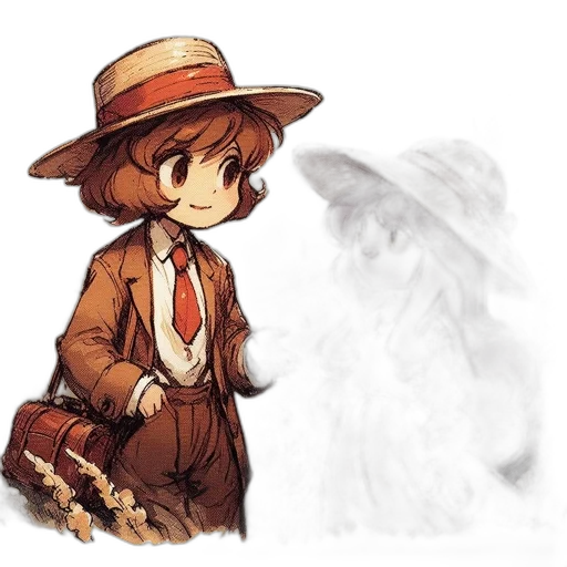 hat, staff, creature, mask transparent PNG cut-out