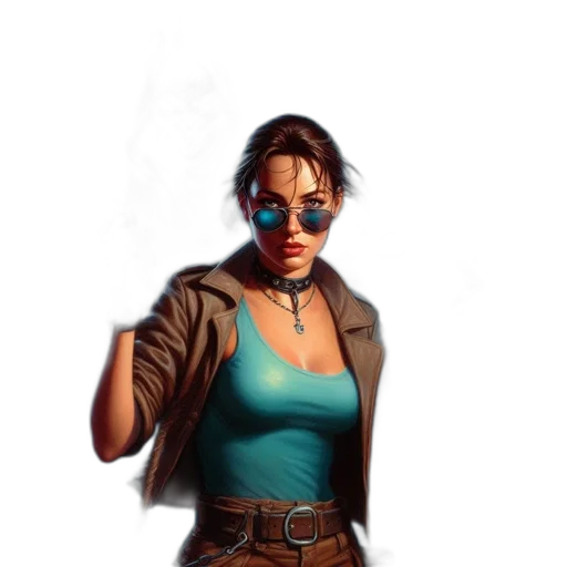 jacket, staff, weapon, face transparent PNG cut-out