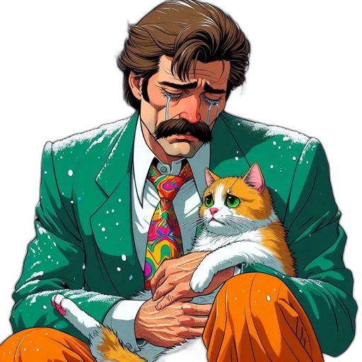 jacket, animal, comic book art, pixel art transparent PNG cut-out