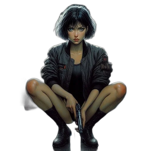 jacket, weapon, cyberpunk, concept art transparent PNG cut-out
