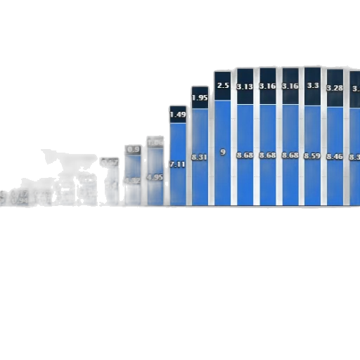 blue, bar, graph, showing transparent PNG cut-out