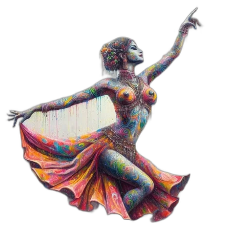 dress, jewelry, staff, 3d render transparent PNG cut-out