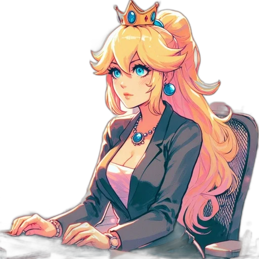 crown, staff, dress, pixel art transparent PNG cut-out