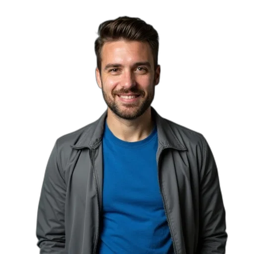 jacket, staff, face, hair transparent PNG cut-out