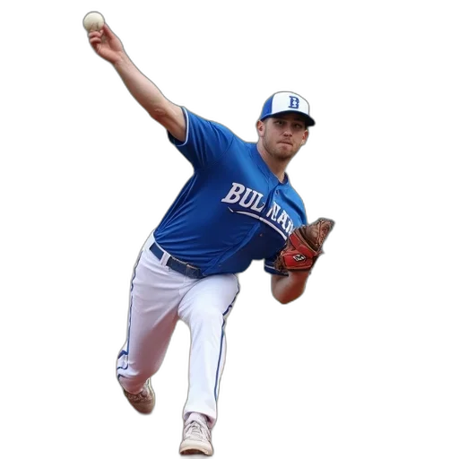 baseball, player, blue, white transparent PNG cut-out