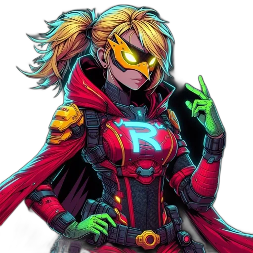jacket, mask, comic book art, concept art transparent PNG cut-out