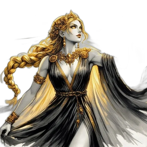 dress, fantasy art, concept art, comic book art transparent PNG cut-out