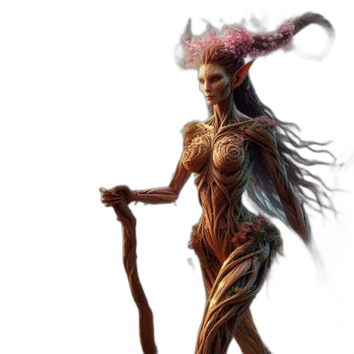 staff, fantasy art, concept art, 3d render transparent PNG cut-out