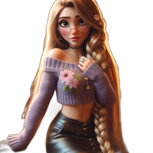 dress, hair, fantasy art, 3d render transparent PNG cut-out