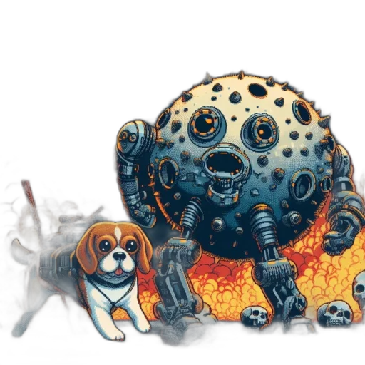 robot, concept art, pixel art, watercolor transparent PNG cut-out