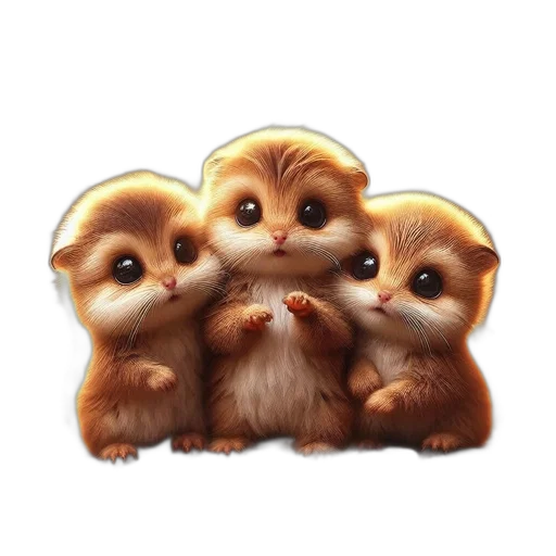 staff, animal, photorealistic, oil painting transparent PNG cut-out