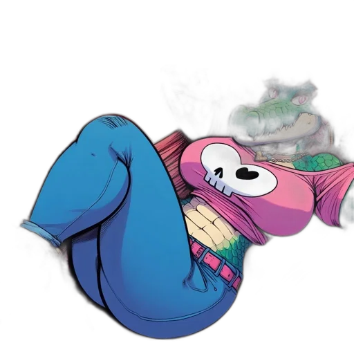 mask, jacket, creature, vaporwave transparent PNG cut-out