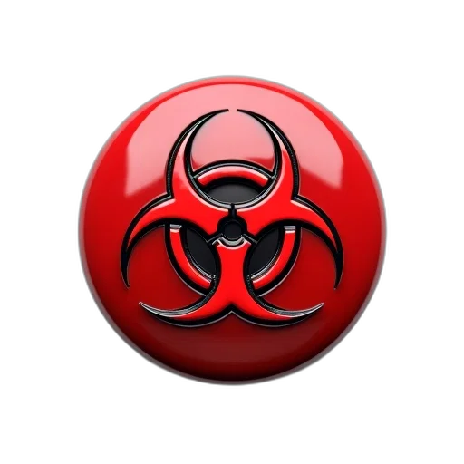 jacket, red, button, biohazard transparent PNG cut-out