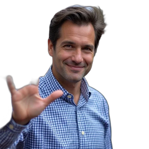 hair, jacket, staff, man transparent PNG cut-out