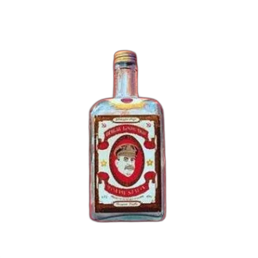 bottle, crown, 3d render, photorealistic transparent PNG cut-out