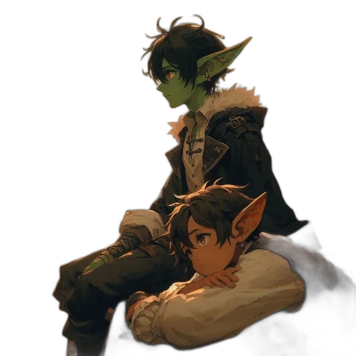 mask, dragon, jacket, staff transparent PNG cut-out