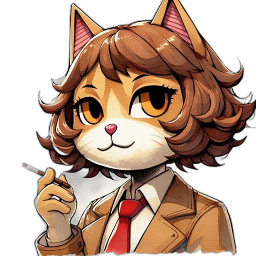staff, animal, anime, pixel art transparent PNG cut-out