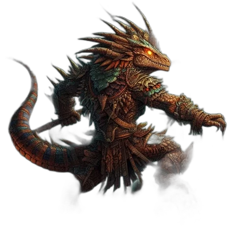 dragon, creature, staff, animal transparent PNG cut-out