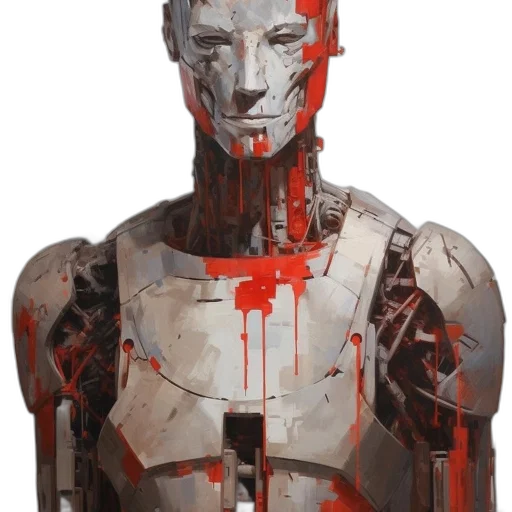 robot, face, mask, cyberpunk transparent PNG cut-out
