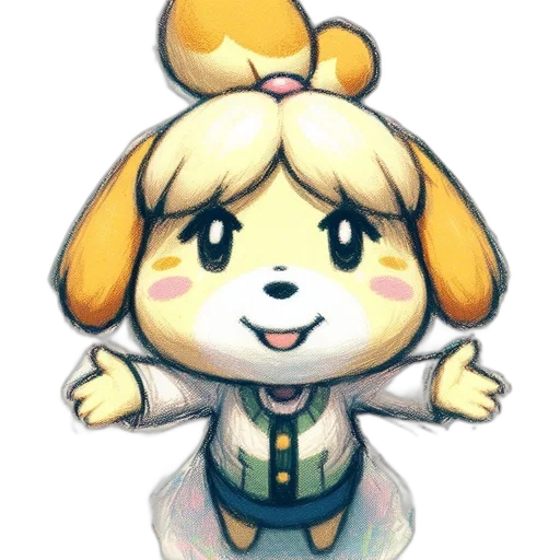 staff, animal, watercolor, pixel art transparent PNG cut-out