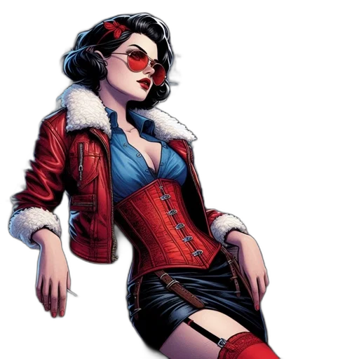 jacket, dress, comic book art, concept art transparent PNG cut-out