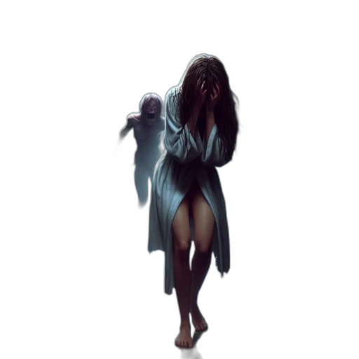 dress, creature, mask, hair transparent PNG cut-out