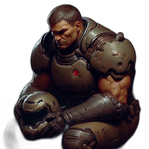 robot, face, creature, weapon transparent PNG cut-out