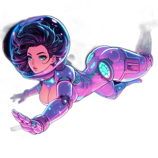 robot, weapon, concept art, vaporwave transparent PNG cut-out