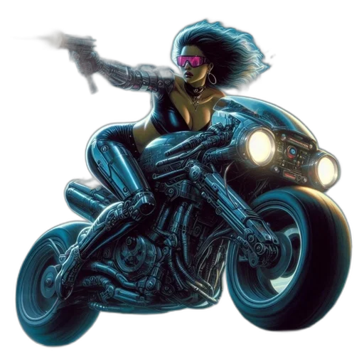 weapon, comic book art, concept art, cyberpunk transparent PNG cut-out