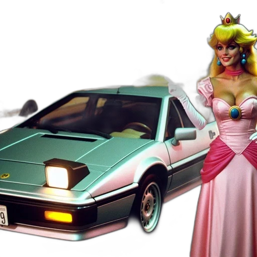 car, vaporwave, concept art, 3d render transparent PNG cut-out
